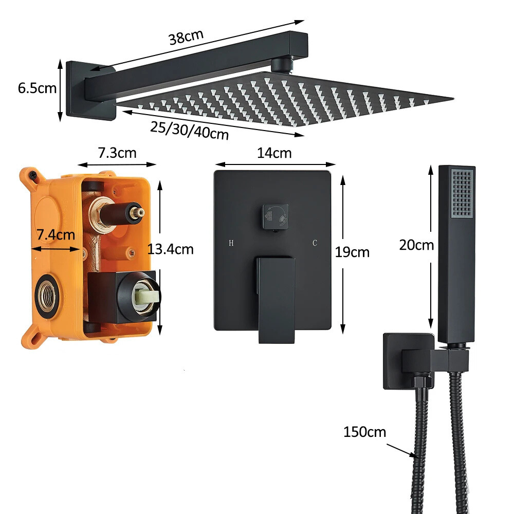 Colonne de Douche Noir 2 Voies