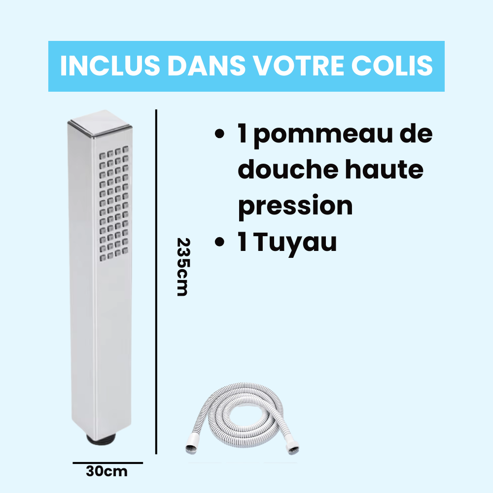 Pommeau de Douche Haute Pression Design Carré Moderne