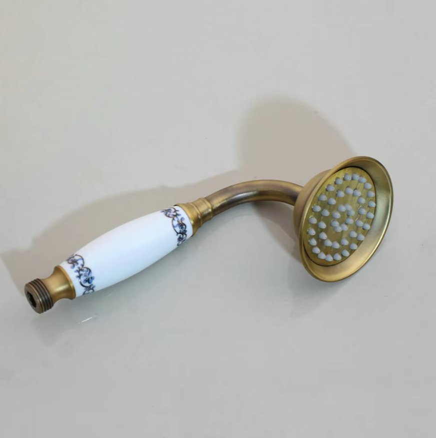 Pommeau de Douche Retro En Laiton Brossé Décoré