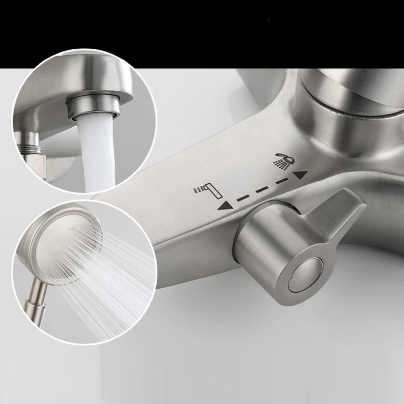 Robinet Baignoire Murale en Acier Inoxidable