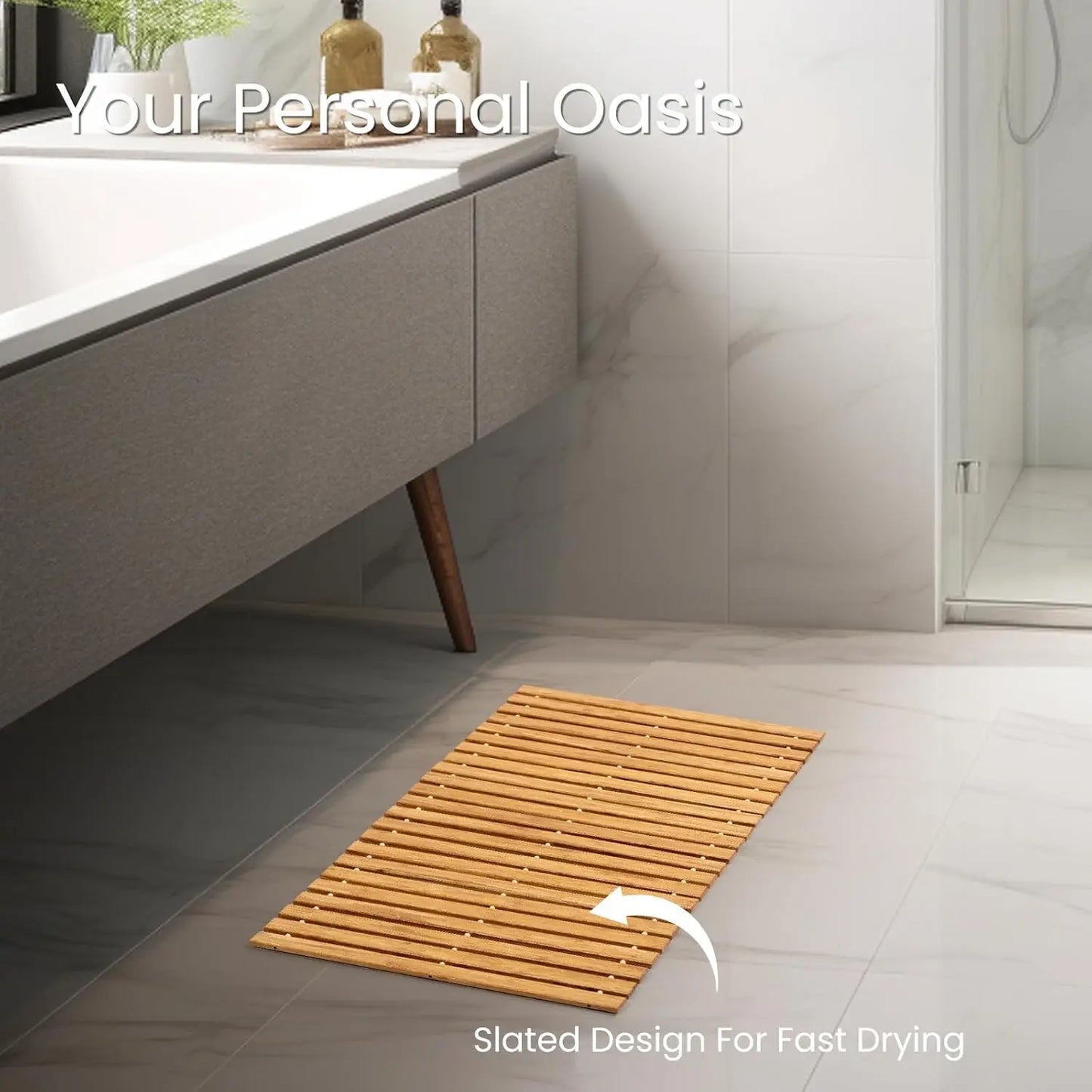 Tapis Bambou pour Salle de Bain