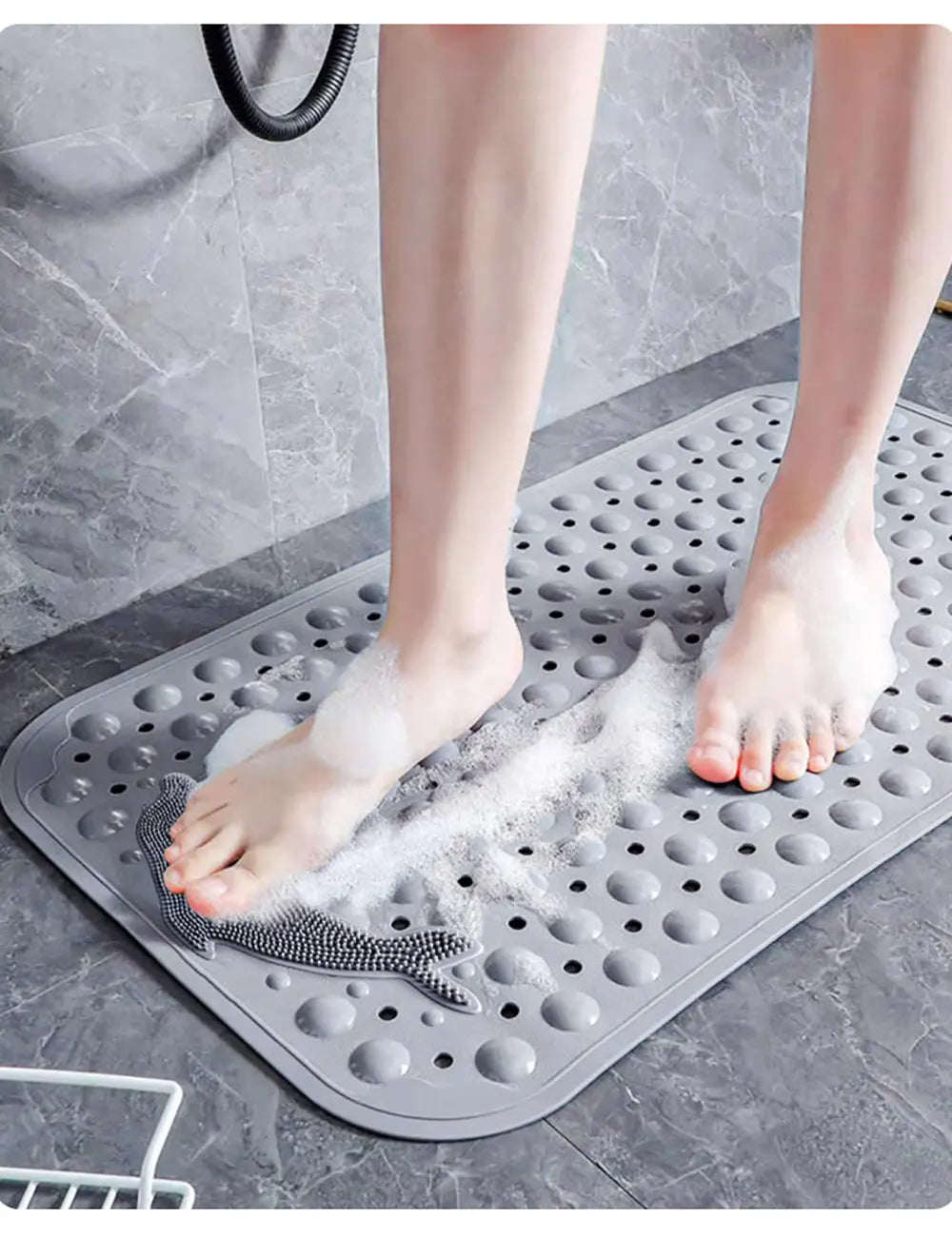 Grand Tapis de Bain à Ventouse Antidérapant