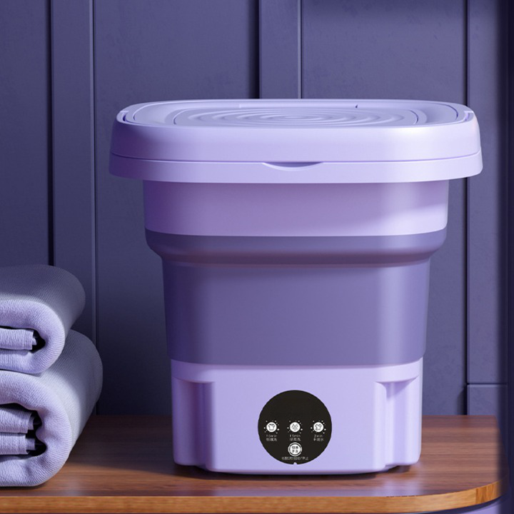 Mini Machine Ă Laver Pliable Violette Ă 3 Mode de Lavage