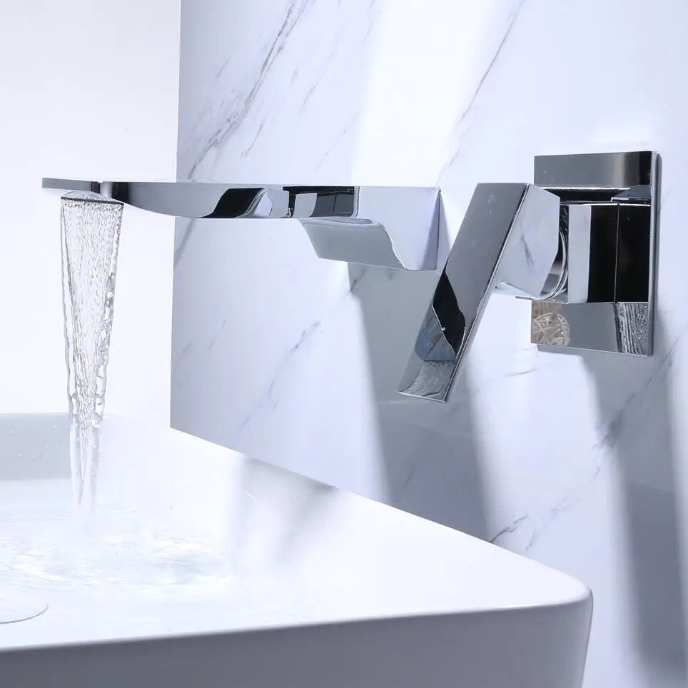Mitigeur Lavabo Encastrable Effet Cascade Chrome