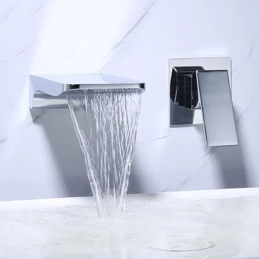 Mitigeur Lavabo Encastrable Effet Cascade Chrome