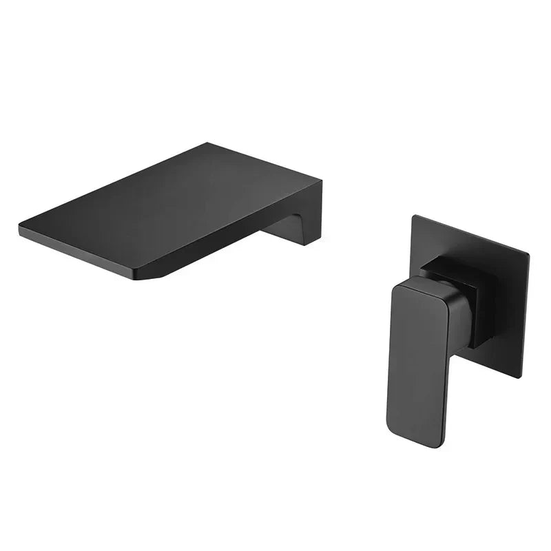 Mitigeur Lavabo Encastrable Effet Cascade Noir