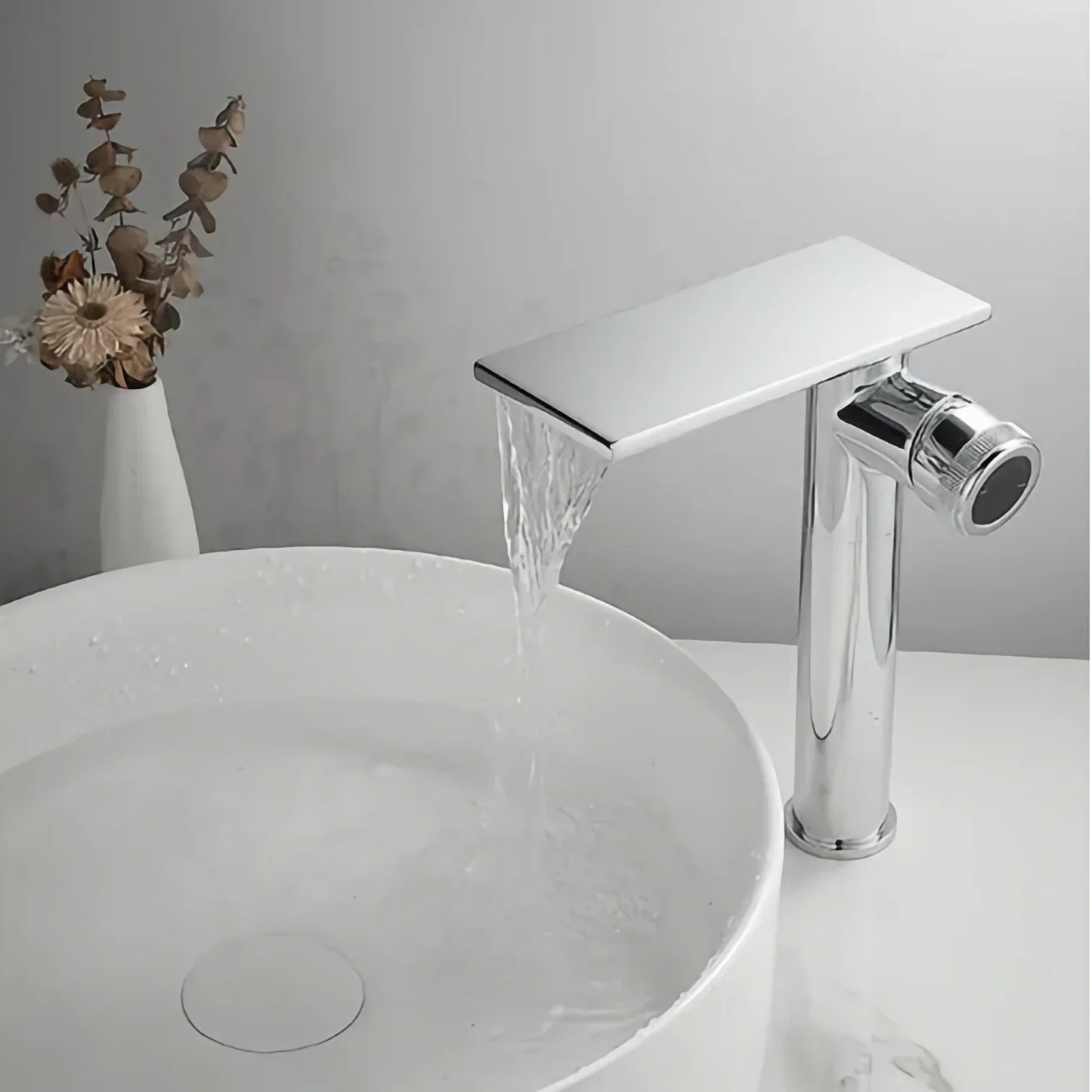Robinet Cascade Salle De Bain Chrome en Laiton