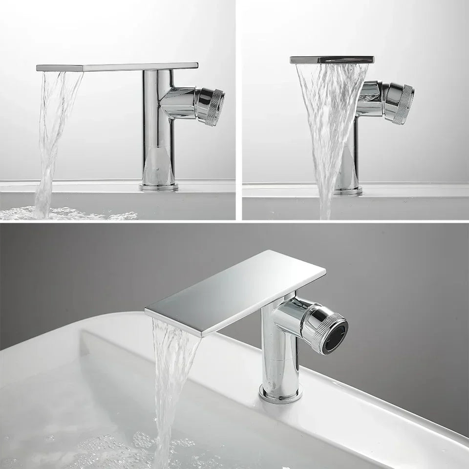 Robinet Cascade Salle De Bain Chrome en Laiton