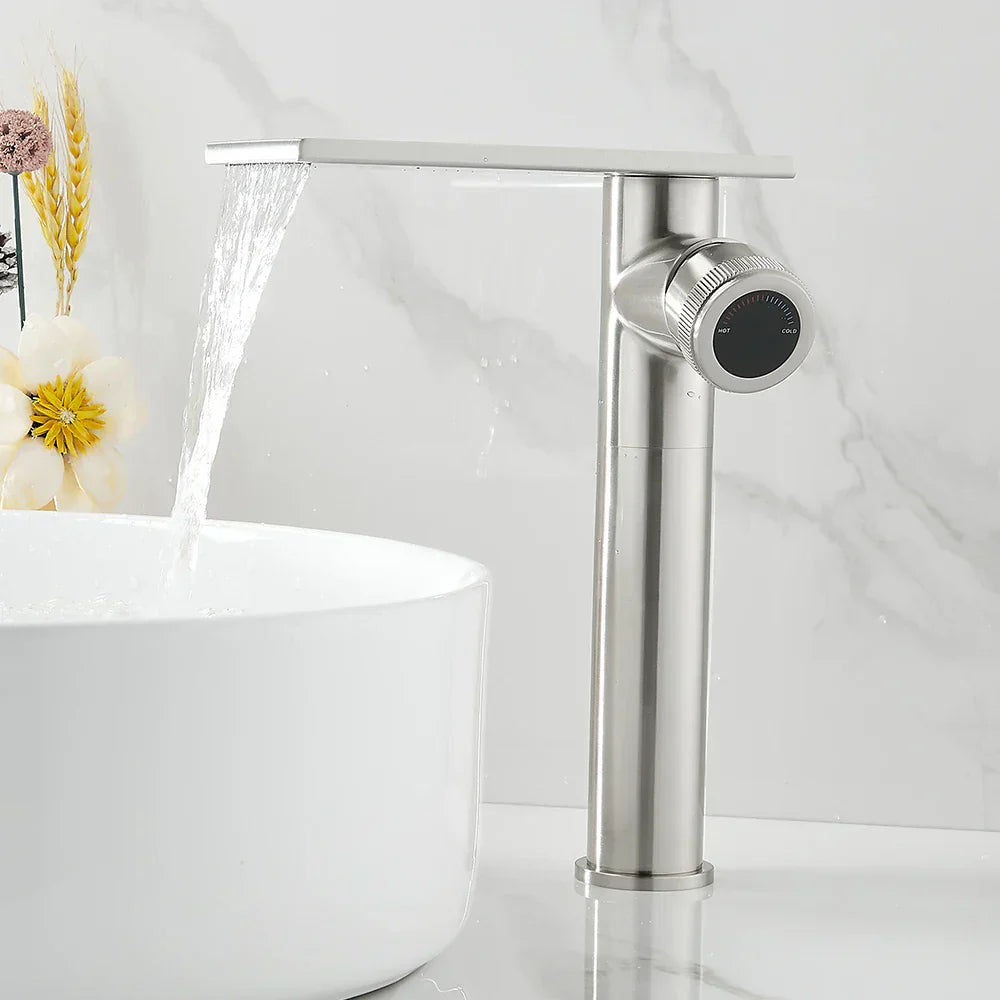 Robinet Cascade Salle De Bain Chrome en Laiton