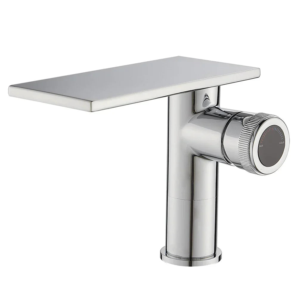 Robinet Cascade Salle De Bain Chrome en Laiton - Bas (15x18 cm) / Argent Chromé