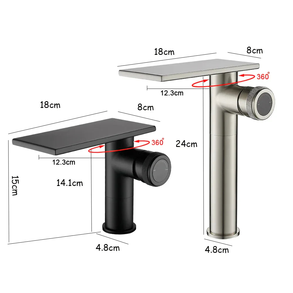 Robinet Cascade Salle De Bain Doré en Laiton
