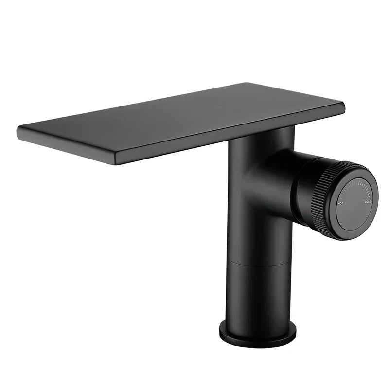 Robinet Cascade Salle De Bain Noir en Laiton - Bas (15x18 cm)