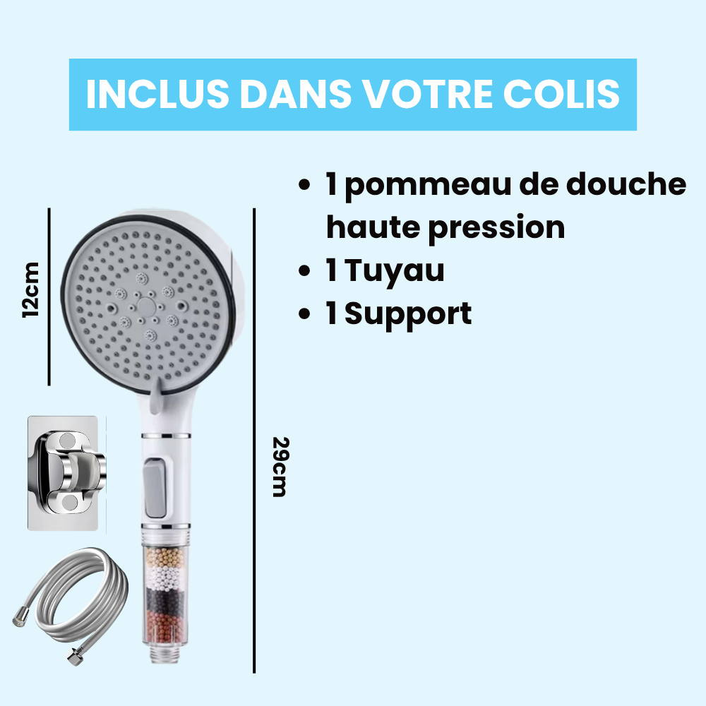 Pommeau de Douche Filtrant Anti Calcaire