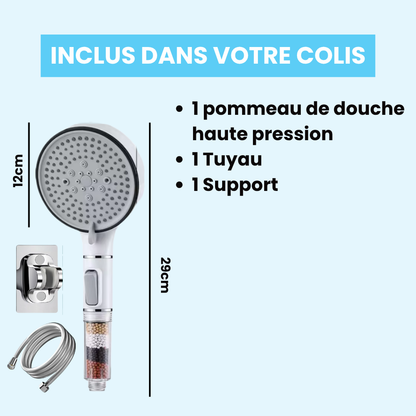 Pommeau de Douche Filtrant Anti Calcaire
