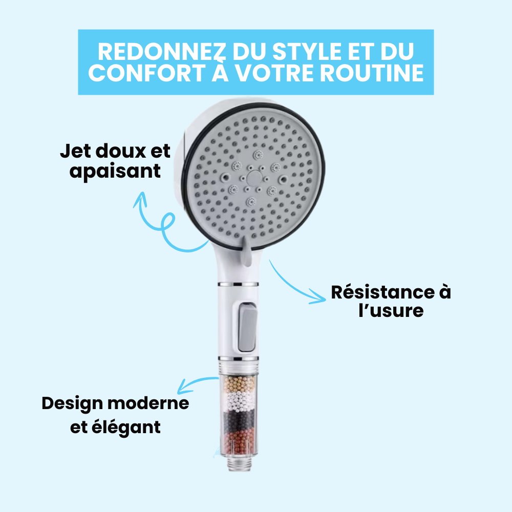 Pommeau de Douche Filtrant Anti Calcaire