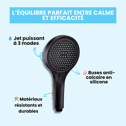 Pommeau de Douche Noir Haute Pression
