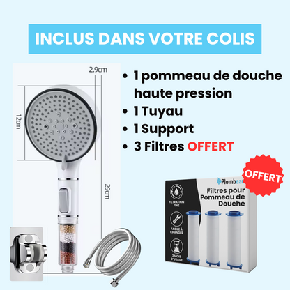 Pommeau de Douche Anti Calcaire Chrome