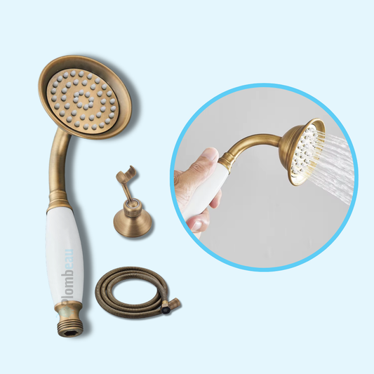 Pommeau de Douche Retro En Laiton Brossé Simple