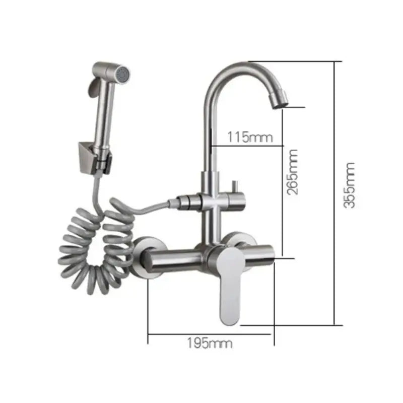 Mitigeur Mural Cuisine en Céramique Avec Douchette