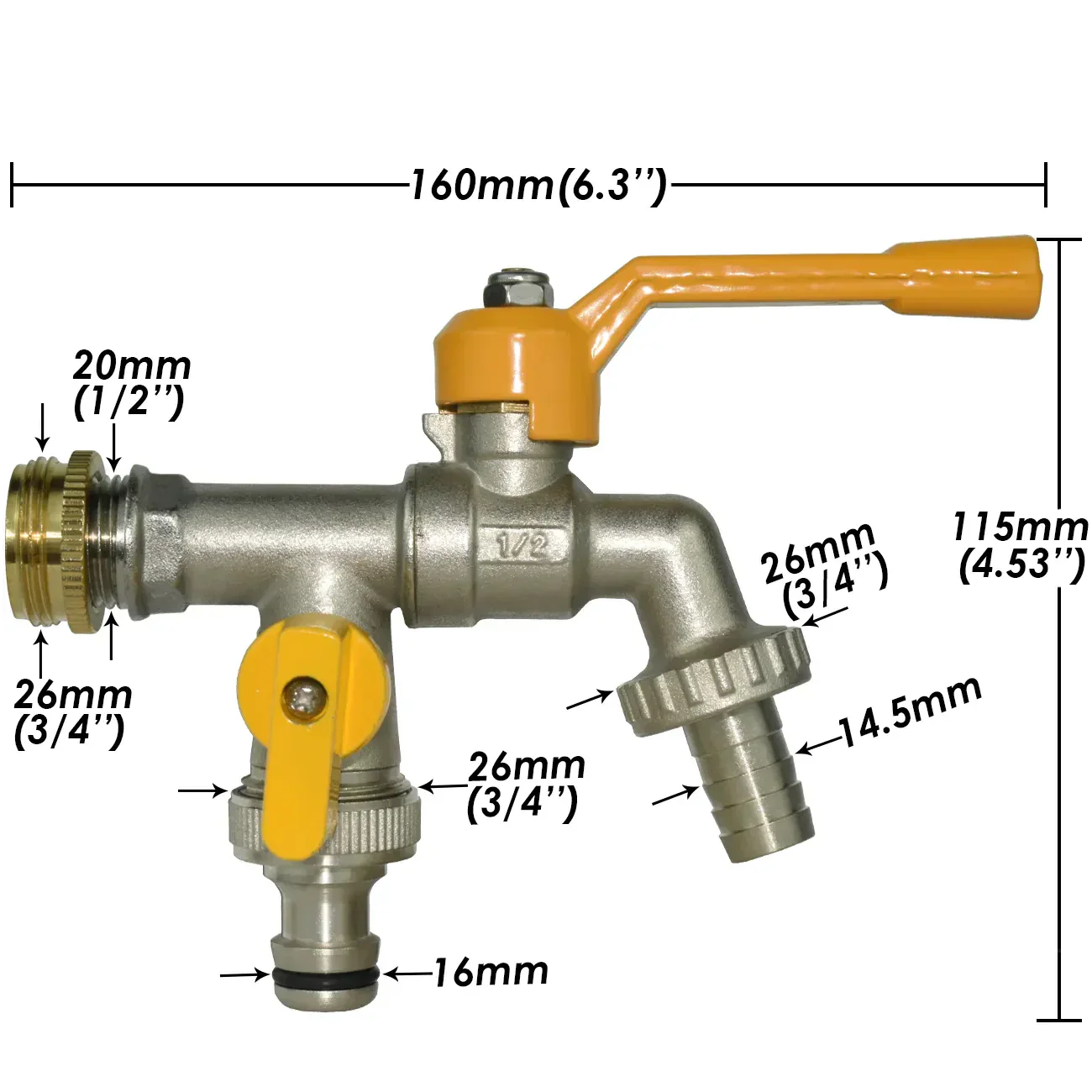 Robinet Antigel Extérieur 2 Sorties en Laiton