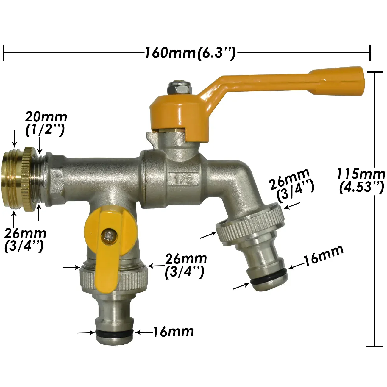 Robinet Antigel Extérieur 2 Sorties en Laiton