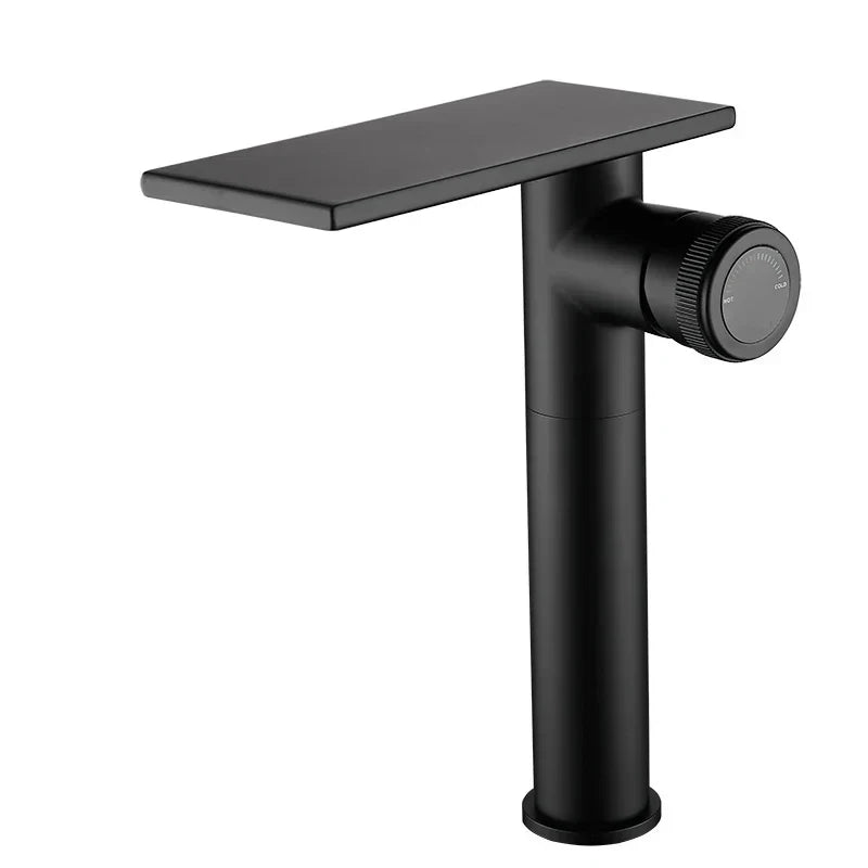 Robinet Cascade Salle De Bain Noir en Laiton - Haut (24x18 cm)