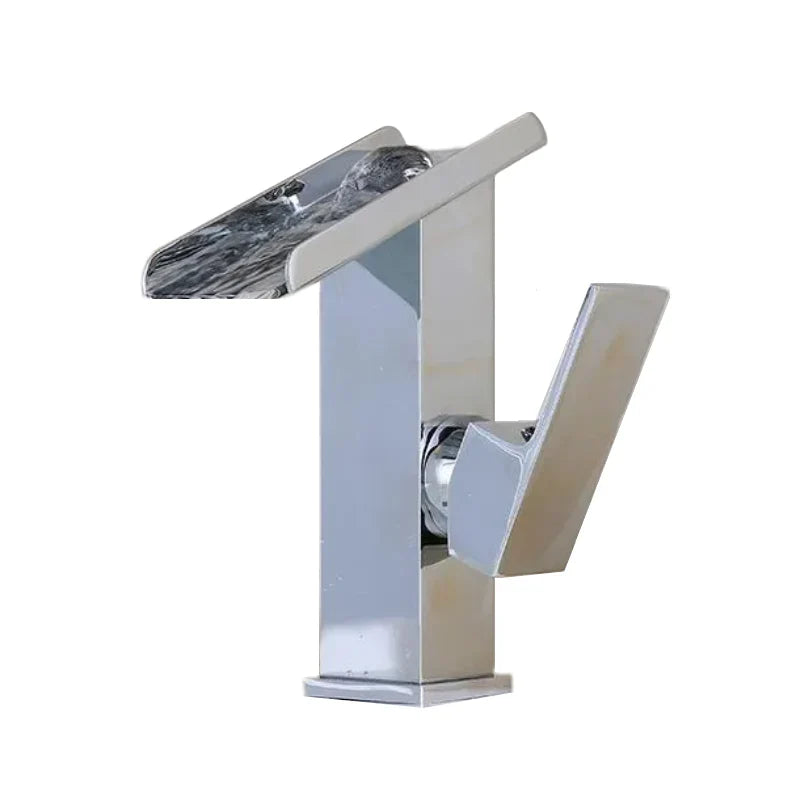 Robinet Cascade Salle de Bain Rectangulaire Chrome - Bas (170 mm)