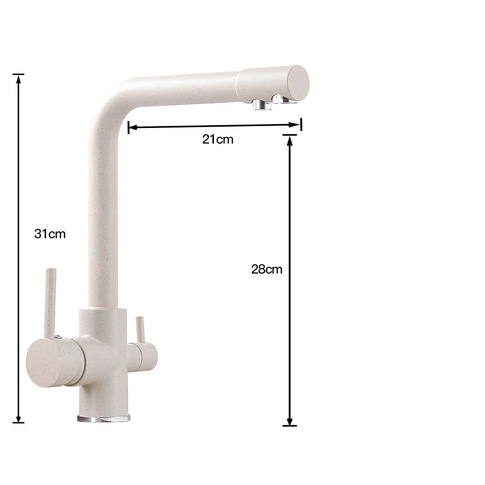 Robinet Cuisine 3 Voies Moderne en Laiton