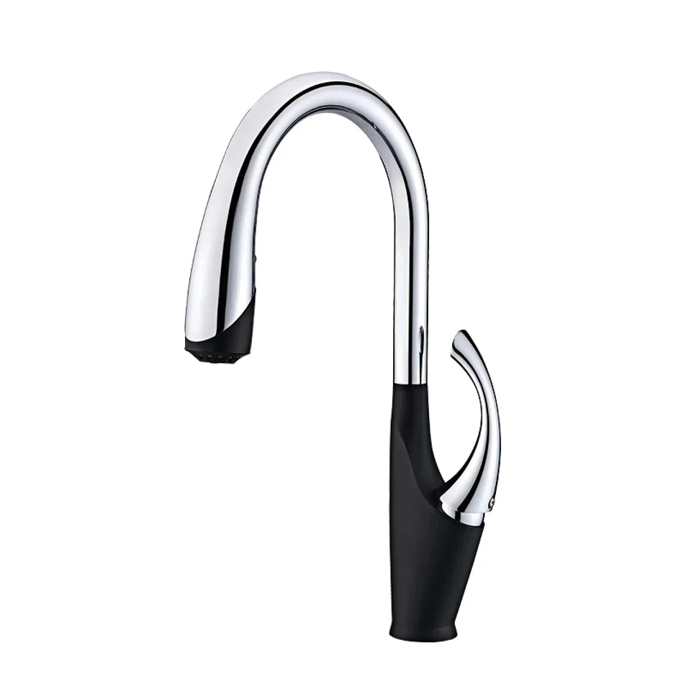 Robinet de Cuisine avec Douchette Design en Laiton - Noir / Chrome