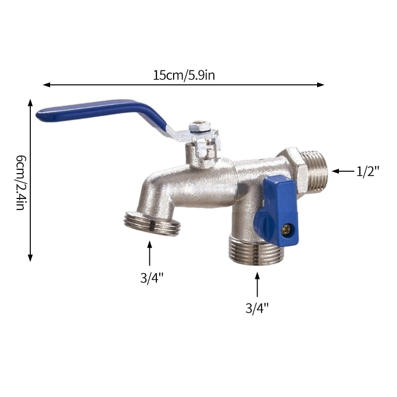 Robinet de Puisage Extérieur Double Sorties - Mâle 3/4 / Mâle 3/4