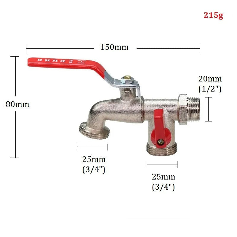 Robinet Extérieur Antigel Jardin Rouge - Mâle 3/4 / Mâle 3/4