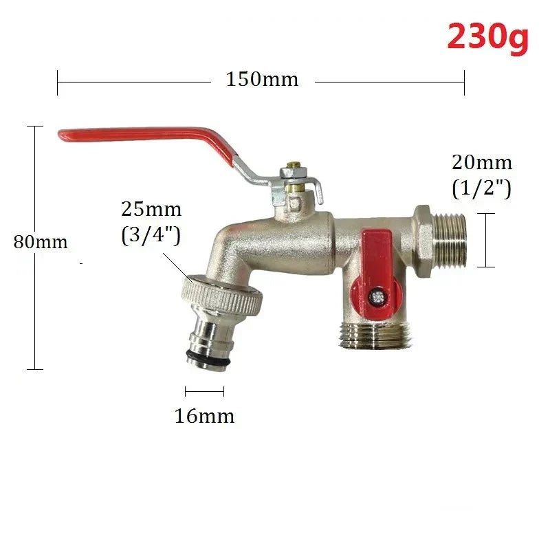 Robinet Extérieur Antigel Jardin Rouge - Tuyau 16mm / Mâle 3/4