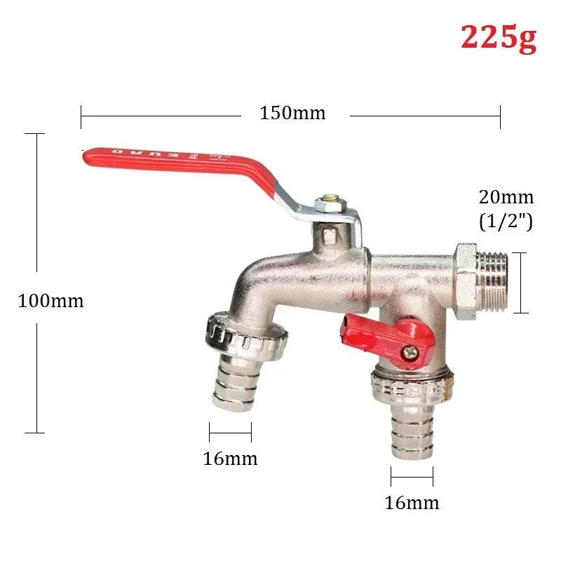 Robinet Extérieur Antigel Jardin Rouge - Tuyau Cannelé 16mm / Tuyau Cannelé 16mm