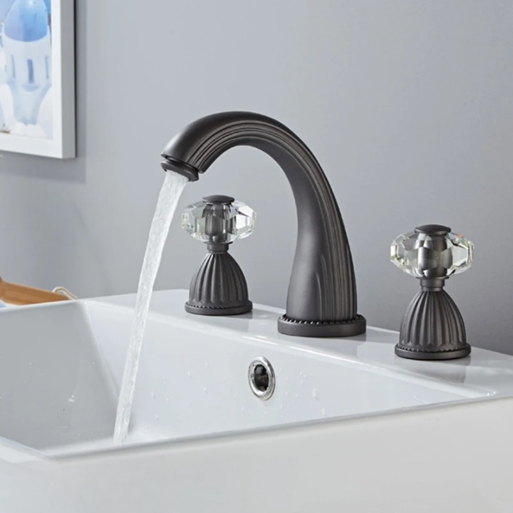 Robinet Lavabo 3 trous - Gris