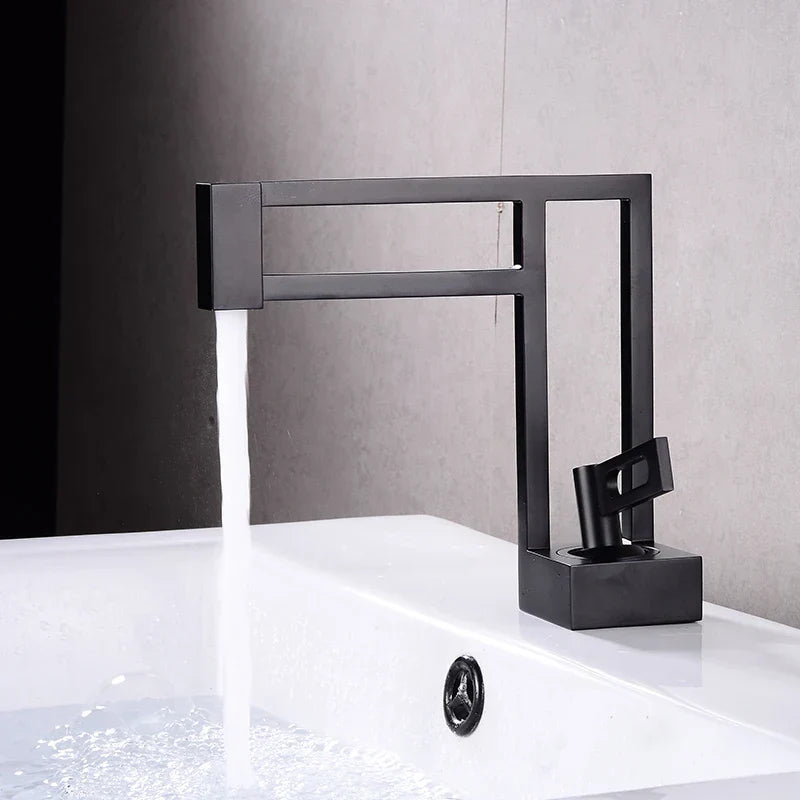 Robinet Lavabo Design Moderne Noir