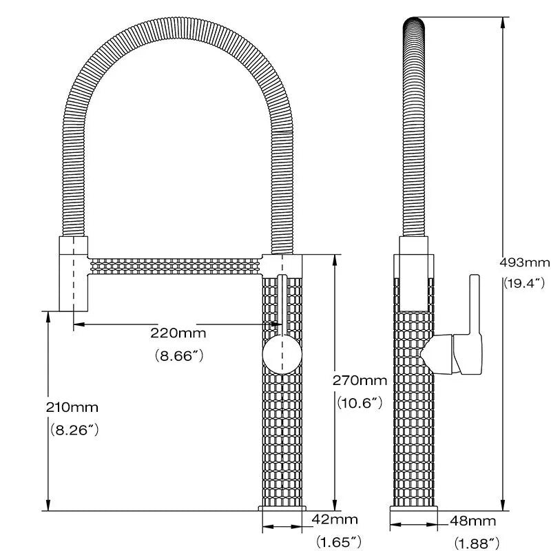 Robinet Mitigeur Cuisine à Motif Sculpté Chrome