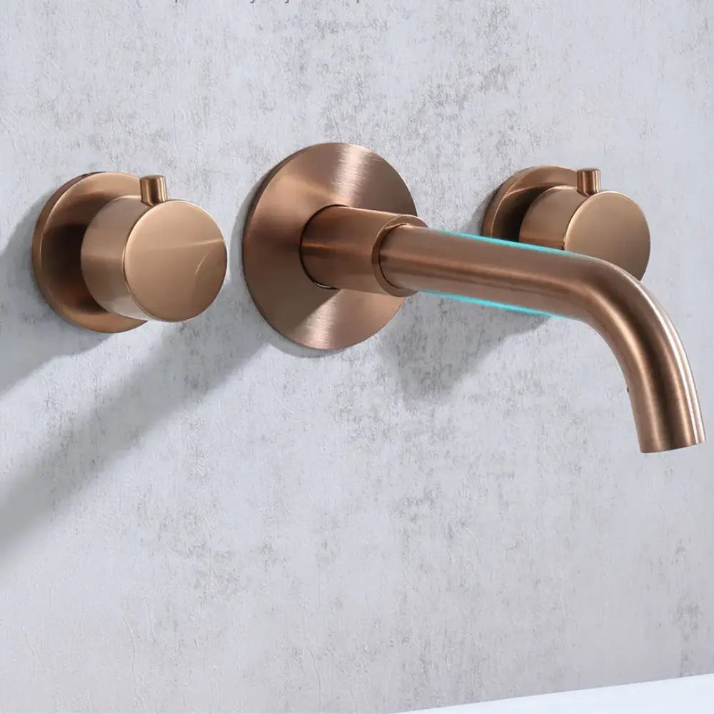 robinet mural salle de bain fini en nickel brosse